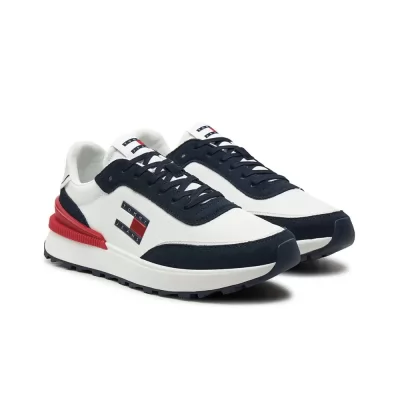 BASKETS TOMMY JEANS TJW TECH RUNNER ESS HOMME BLEU